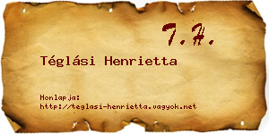 Téglási Henrietta névjegykártya